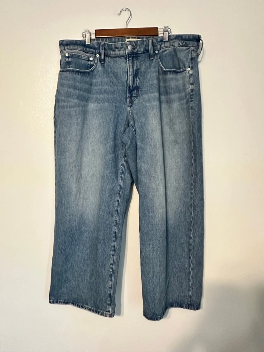 Madewell Plus Perfect Vintage Wide-Leg Jean Medium Wash Blue 18W - Picture 2 of 8
